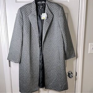 Kasper Charcoal Silver Long Jacket